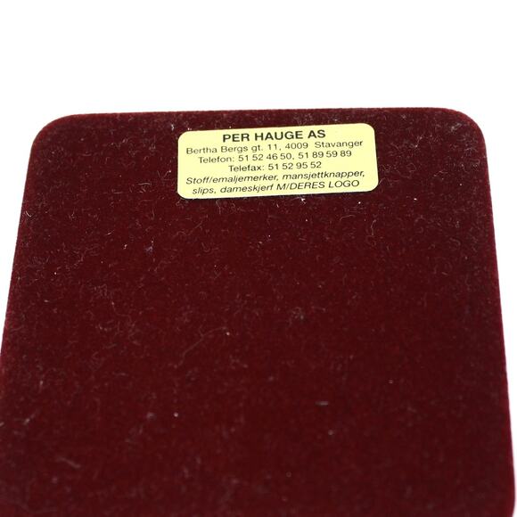 Vintage Per Hauge AS Cuff Links Tie Tac Set Velvet Box Man in Top Hat - Hey Viv - Picture 6 of 7